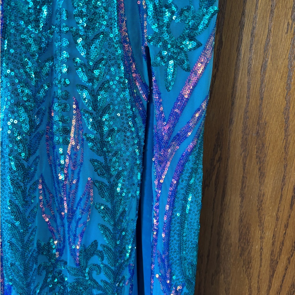 Blondie Nites Blue and Purple One-Shoulder Dress - Picture 5 of 7